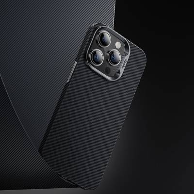 Apple iPhone 15 Pro Max Kılıf M-safe Özellikli Karbon Fiber Benks Essential ArmorAir 600D Kevlar Kapak - 4