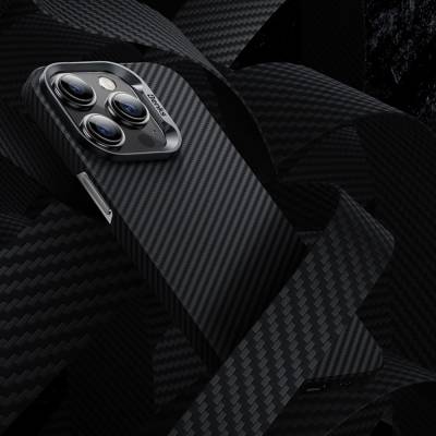 Apple iPhone 15 Pro Max Kılıf M-safe Özellikli Karbon Fiber Benks Essential ArmorAir 600D Kevlar Kapak - 7
