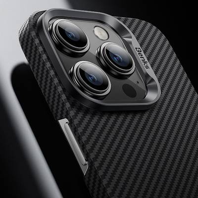 Apple iPhone 15 Pro Max Kılıf M-safe Özellikli Karbon Fiber Benks Essential ArmorAir 600D Kevlar Kapak - 13