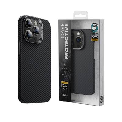 Apple iPhone 15 Pro Max Kılıf M-safe Özellikli Karbon Fiber Benks Essential ArmorAir 600D Kevlar Kapak - 16