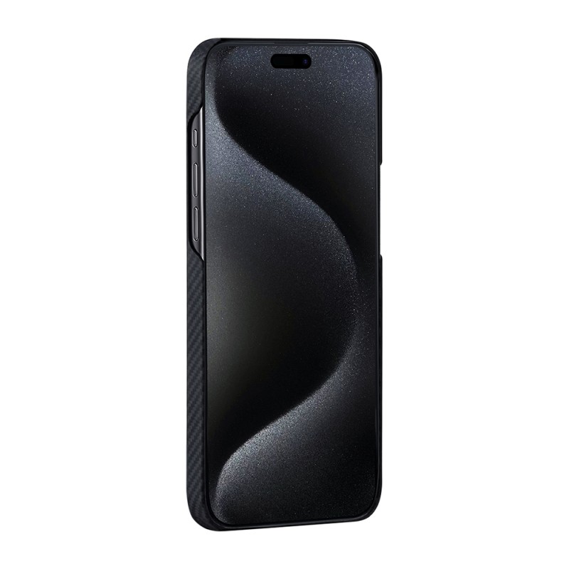Apple iPhone 15 Pro Max Kılıf M-safe Şarj Özellikli 600D Aramid Karbon Fiber Pitaka Tactile Woven Orchestra Serisi Rhapsody Kapak - 5