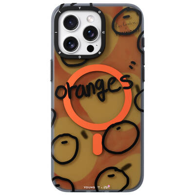 Apple iPhone 15 Pro Max Kılıf M-safe Şarj Özellikli Bee Brown Tasarımlı Youngkit Funny Serisi Kapak - Youngkit