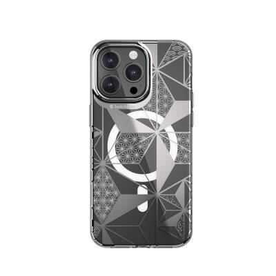 Apple iPhone 15 Pro Max Kılıf M-safe Şarj Özellikli Çift IMD Baskılı Lisanslı Switcheasy Artist-M Asanoha Kapak - Switcheasy