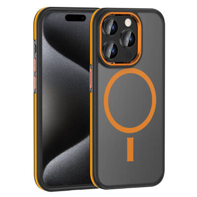 Apple iPhone 15 Pro Max Kılıf M-safe Şarj Özellikli Mat Görünümlü Zore Ant Kapak - Zore