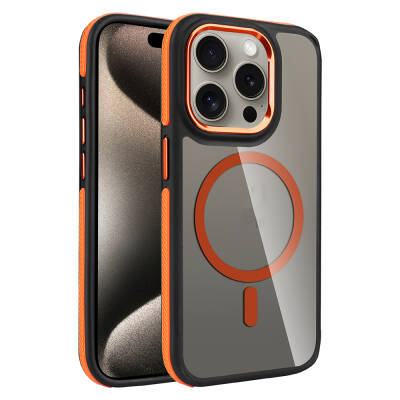 Apple iPhone 15 Pro Max Kılıf M-safe Şarj Özellikli Mat Görünümlü Zore Solo Kapak - Zore