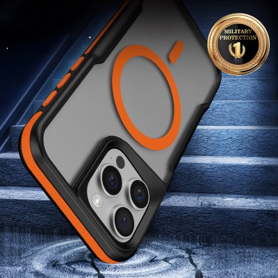 Apple iPhone 15 Pro Max Kılıf M-safe Şarj Özellikli Renkli Kenar Airbag Şeritli Zore Lamer Kapak - 7