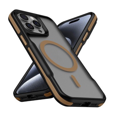 Apple iPhone 15 Pro Max Kılıf M-safe Şarj Özellikli Renkli Kenar Airbag Şeritli Zore Lamer Kapak - 2