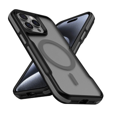Apple iPhone 15 Pro Max Kılıf M-safe Şarj Özellikli Renkli Kenar Airbag Şeritli Zore Lamer Kapak - 3