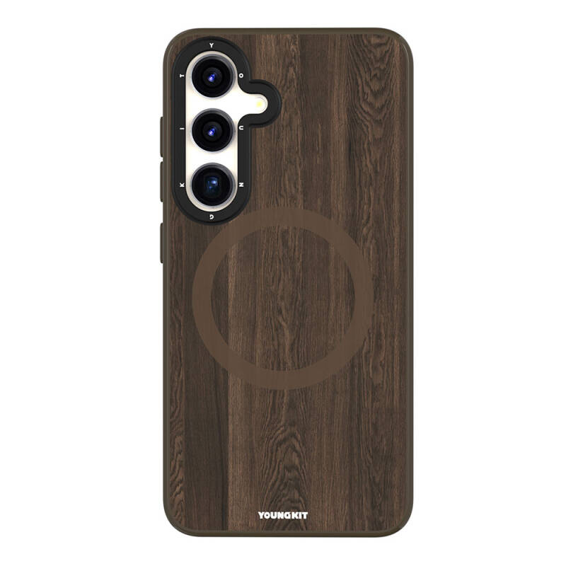 Galaxy S24 Kılıf M-safe Şarj Özellikli Sararmaya Dayanıklı Youngkit Wood Forest Serisi Kapak - 3