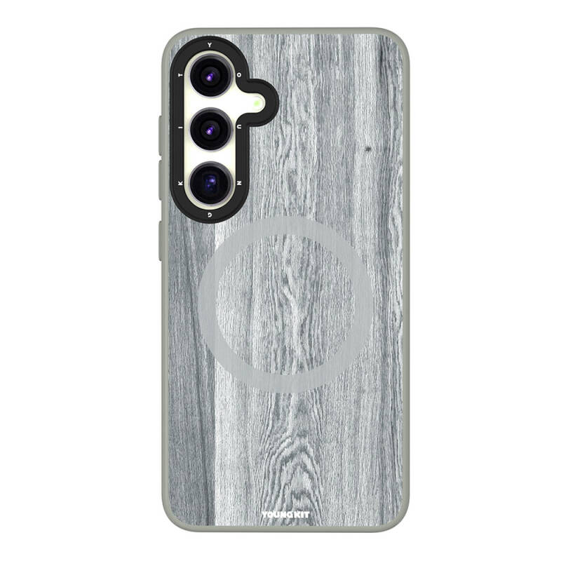 Galaxy S24 Kılıf M-safe Şarj Özellikli Sararmaya Dayanıklı Youngkit Wood Forest Serisi Kapak - 1