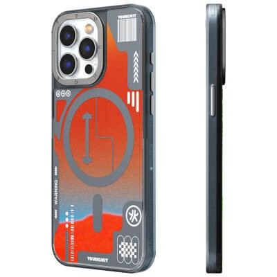 Apple iPhone 15 Pro Max Kılıf M-safe Şarj Özellikli YoungKit Galaxy Serisi Kapak - 10