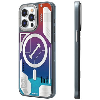 Apple iPhone 15 Pro Max Kılıf M-safe Şarj Özellikli YoungKit Galaxy Serisi Kapak - 3
