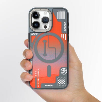 Apple iPhone 15 Pro Max Kılıf M-safe Şarj Özellikli YoungKit Galaxy Serisi Kapak - 5