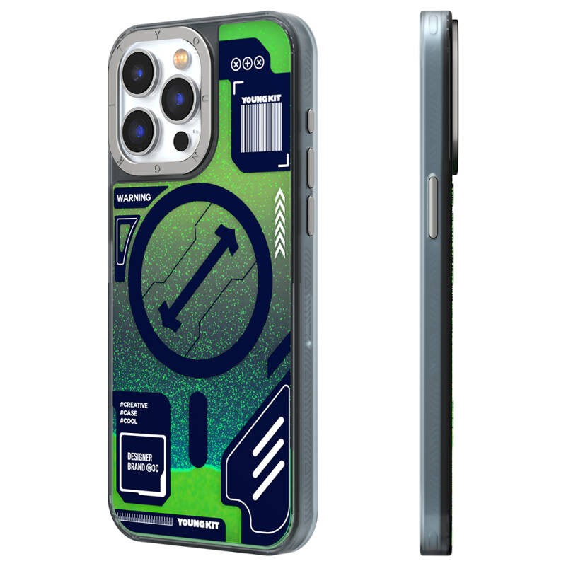 Apple iPhone 15 Pro Max Kılıf M-safe Şarj Özellikli YoungKit Galaxy Serisi Kapak - 7
