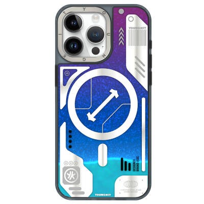 Apple iPhone 15 Pro Max Kılıf M-safe Şarj Özellikli YoungKit Galaxy Serisi Kapak - 9