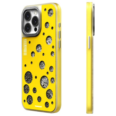 Apple iPhone 15 Pro Max Kılıf M-safe Şarj Özellikli Youngkit Quicksand Beads Serisi Kapak - Youngkit