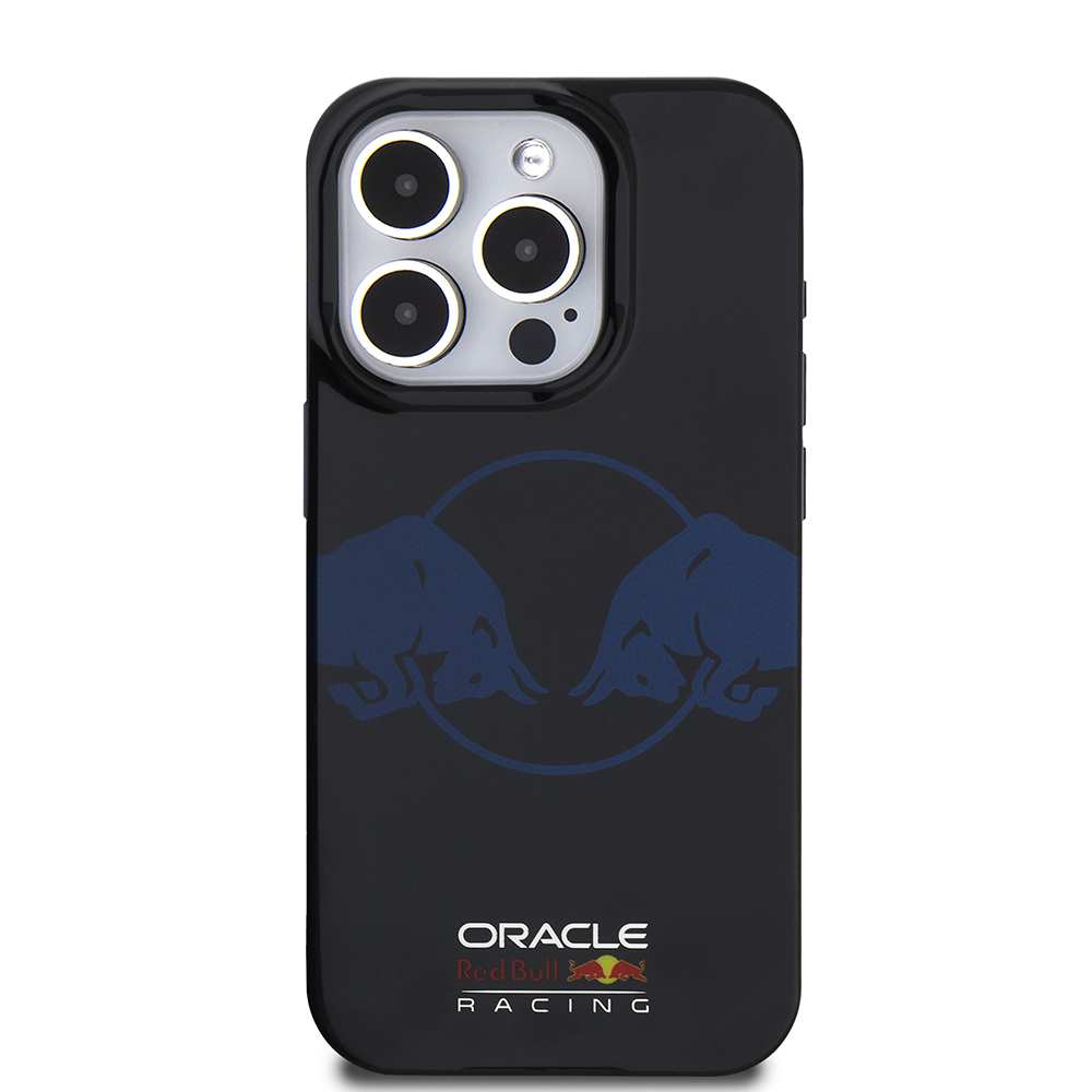 Apple iPhone 15 Pro Max Kılıf Redbull Orjinal Lisanslı M-safe Şarj Özellikli IML Çift Boğa Baskılı Sert PC  Kapak - Lacivert