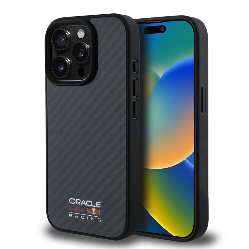 Apple iPhone 15 Pro Max Kılıf Redbull Orjinal Lisanslı M-safe Şarj Özellikli Karbon Fiber Tasarımlı Parlayan Logolu Kapak - 8