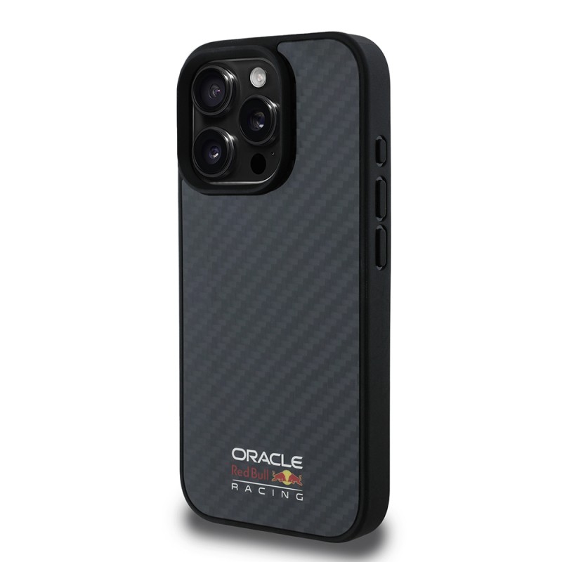 Apple iPhone 15 Pro Max Kılıf Redbull Orjinal Lisanslı M-safe Şarj Özellikli Karbon Fiber Tasarımlı Parlayan Logolu Kapak - 3