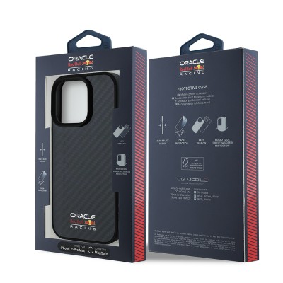 Apple iPhone 15 Pro Max Kılıf Redbull Orjinal Lisanslı M-safe Şarj Özellikli Karbon Fiber Tasarımlı Parlayan Logolu Kapak - 9
