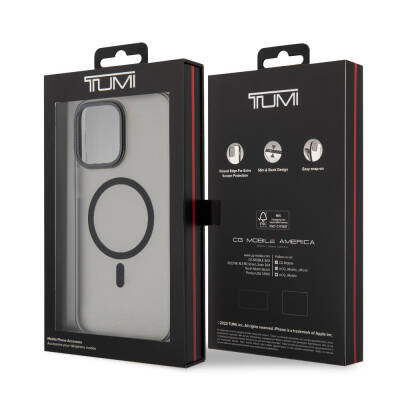 Apple iPhone 15 Pro Max Kılıf TUMI Orjinal Lisanslı M-safe Şarj Özellikli Buzlu Mat Kapak - 15