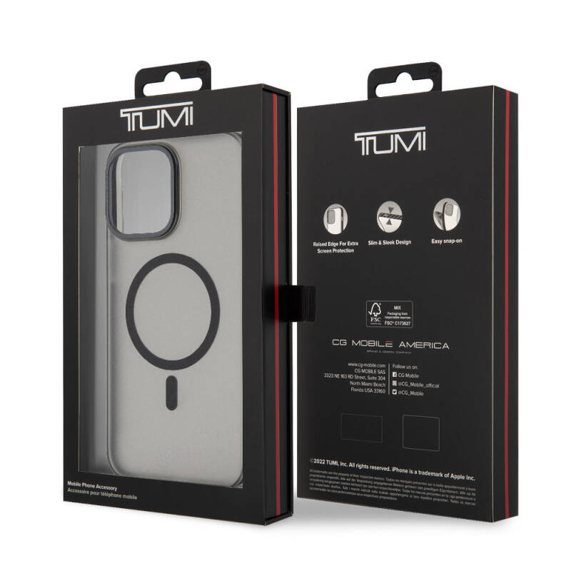 Apple iPhone 15 Pro Max Kılıf TUMI Orjinal Lisanslı M-safe Şarj Özellikli Buzlu Mat Kapak - 15