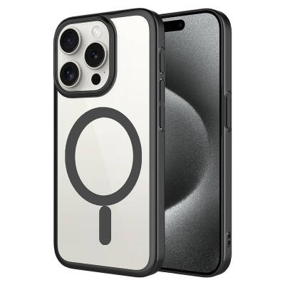 Apple iPhone 15 Pro Max Kılıf Wireless Şarj Özellikli Sert PC Zore Mat Riksos M-safe Kapak - Zore