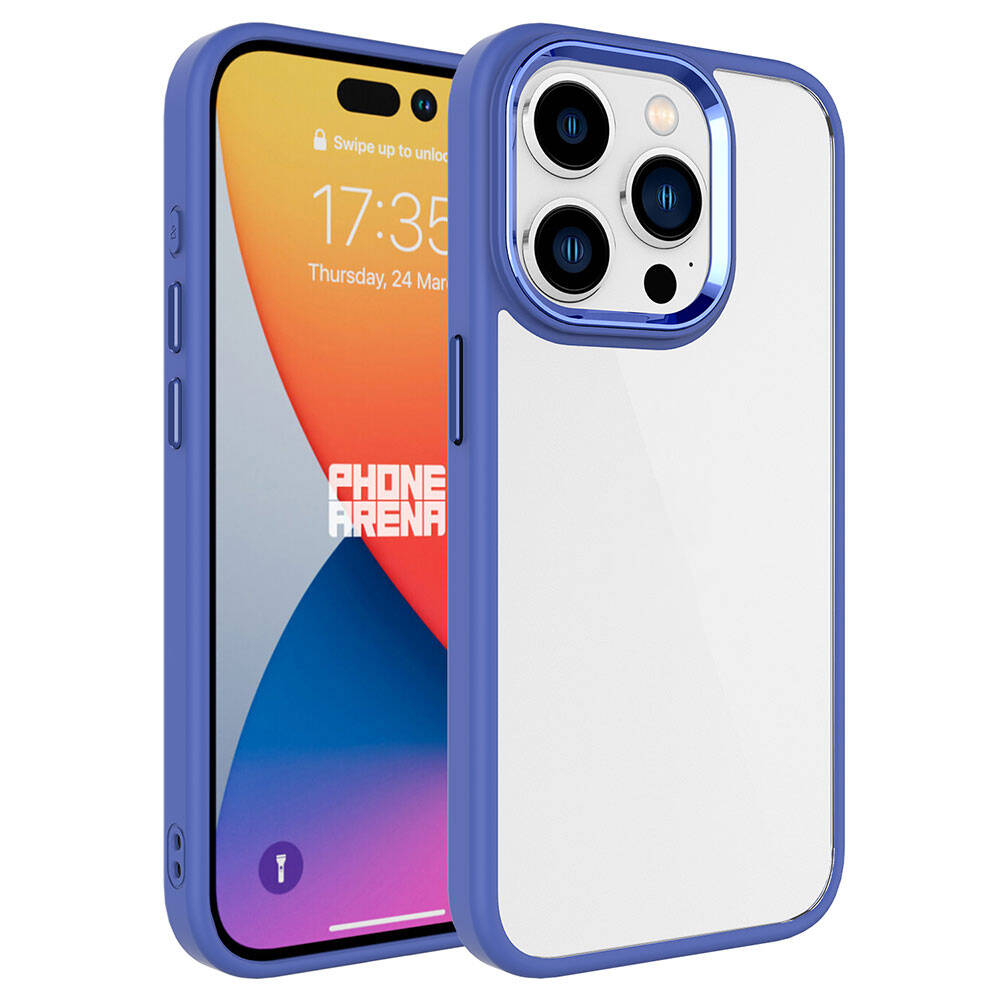 Apple iPhone 15 Pro Max Kılıf Zore Krom Kapak - Lavendery Gray