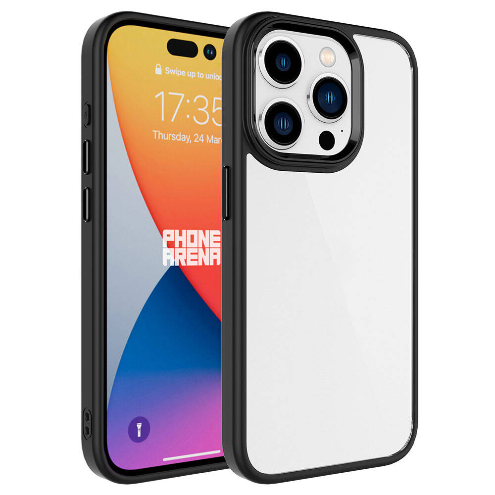 Apple iPhone 15 Pro Max Kılıf Zore Krom Kapak - Siyah
