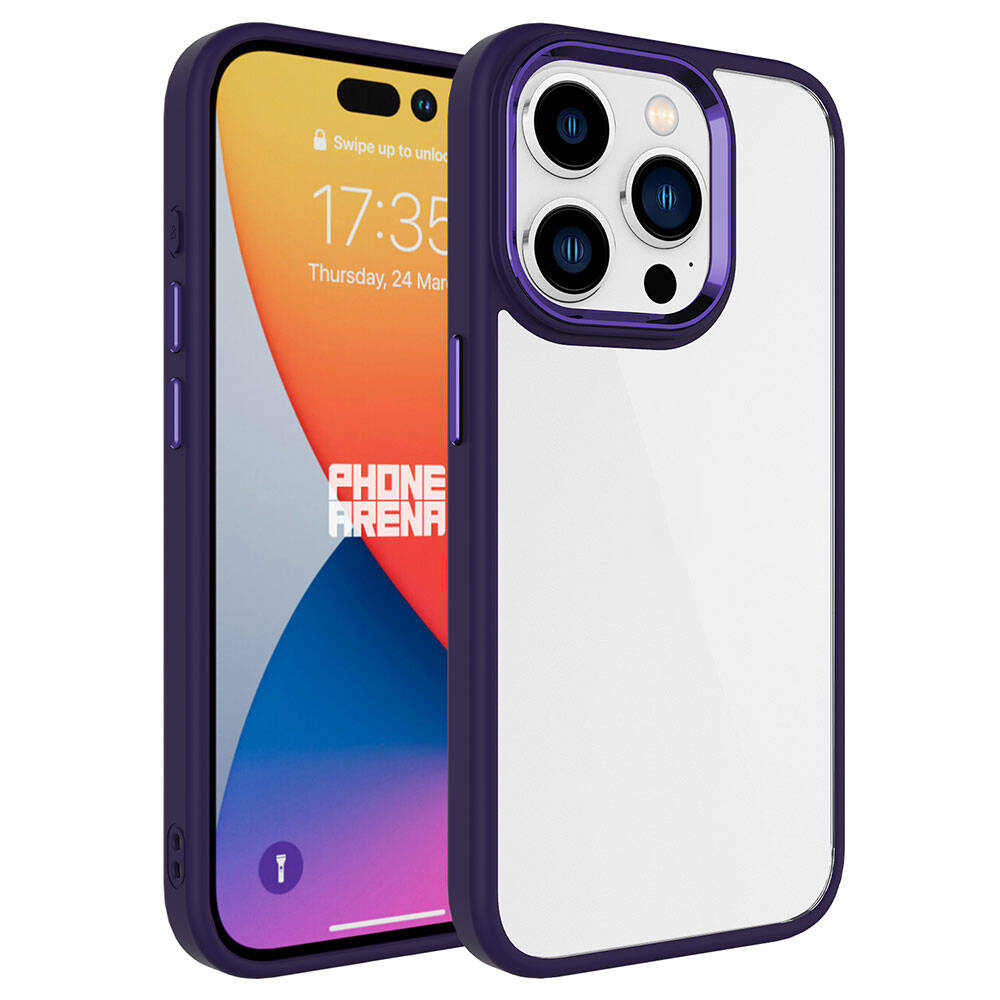 Apple iPhone 15 Pro Max Kılıf Zore Krom Kapak - Derin Mor
