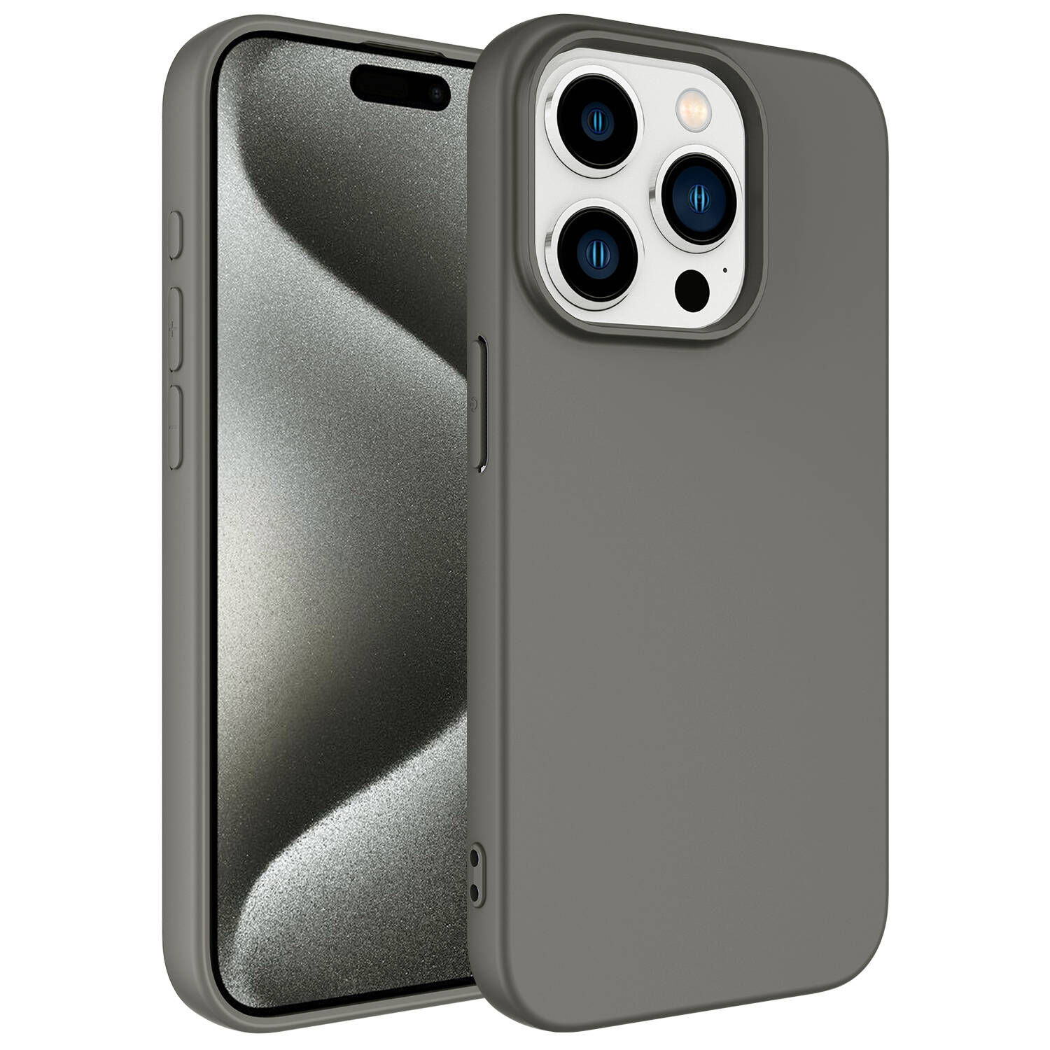 Apple iPhone 15 Pro Max Kılıf Zore LSR Lansman Kapak - Titanyum