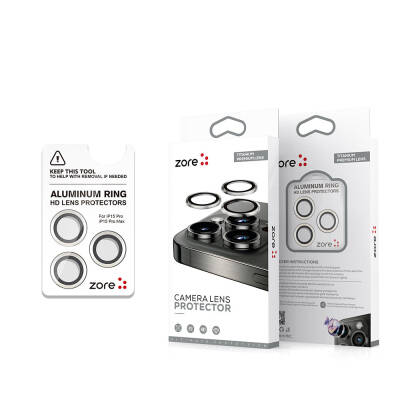 Apple iPhone 15 Pro Zore Safir CL-15 Anti-Fingerprint and Anti-Reflective Camera Lens Protector - Zore