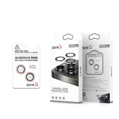 Apple iPhone 15 Zore Safir CL-15 Anti-Fingerprint and Anti-Reflective Camera Lens Protector - Zore