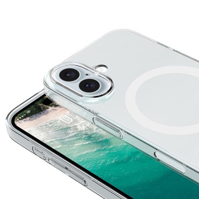 Apple iPhone 16 Camera Protected M-Safe Charging Transparent Zore London Hard PC Case - 3