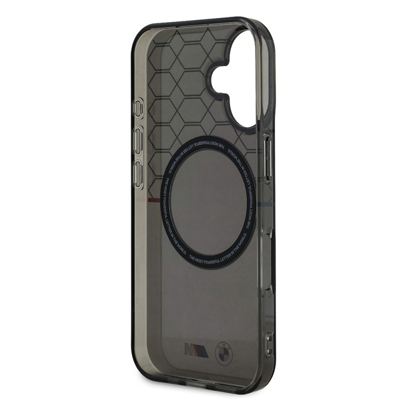 Apple iPhone 16 Case BMW Magsafe Charging Feature Transparent M Design Original Licensed Cover - 8