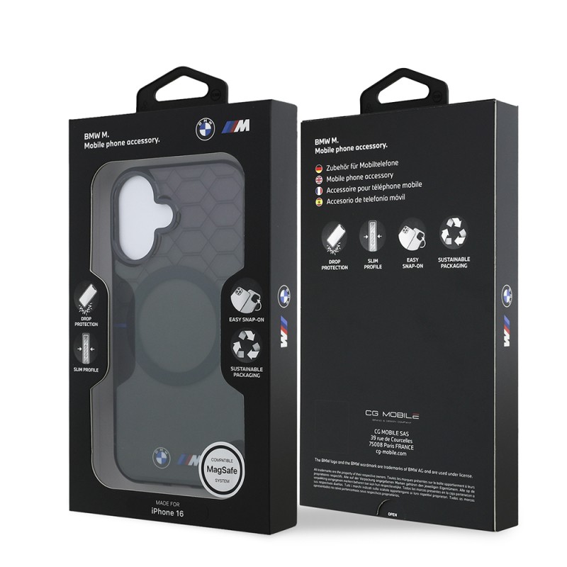 Apple iPhone 16 Case BMW Magsafe Charging Feature Transparent M Design Original Licensed Cover - 9
