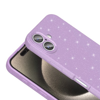 Apple iPhone 16 Case Camera Protection Glitter Luxury Zore Koton Cover - 11