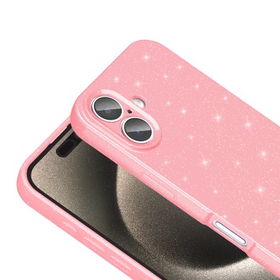 Apple iPhone 16 Case Camera Protection Glitter Luxury Zore Koton Cover - 13