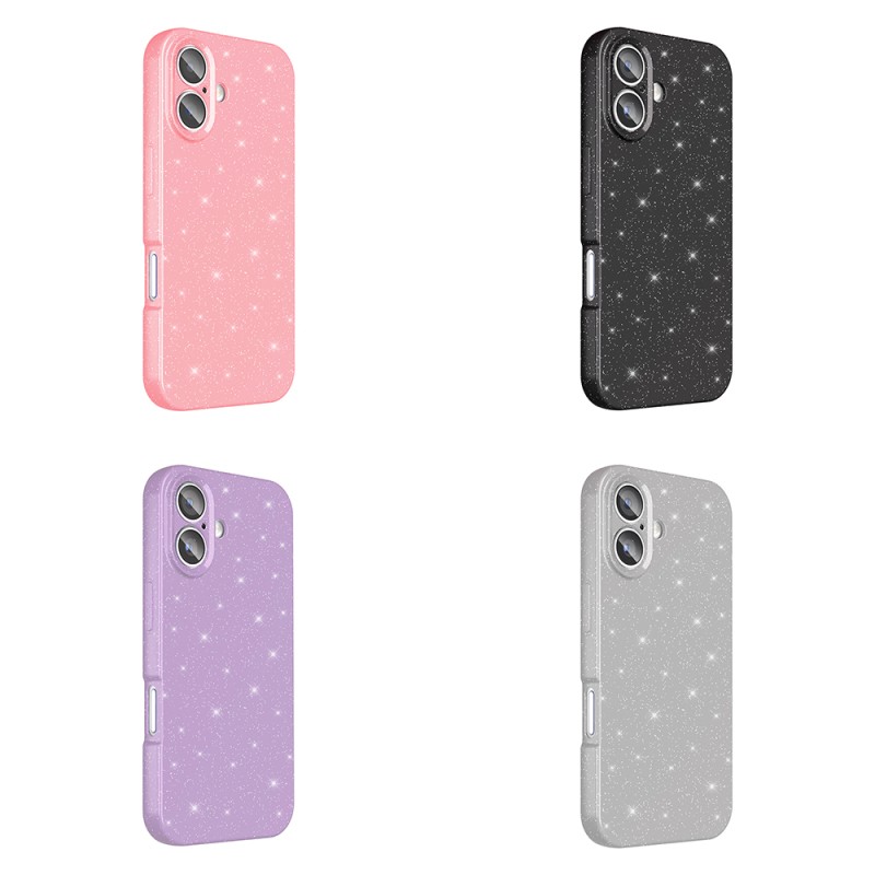 Apple iPhone 16 Case Camera Protection Glitter Luxury Zore Koton Cover - 14