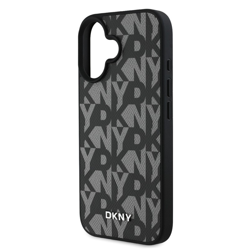 Apple iPhone 16 Case DKNY Original Licensed Magsafe Charging Feature 3D Written Grid Pattern Cover - 15