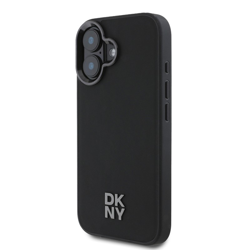 Apple iPhone 16 Case DKNY Original Licensed Magsafe Charging Feature Metal Logo PU Leather Plain Cover  - 3