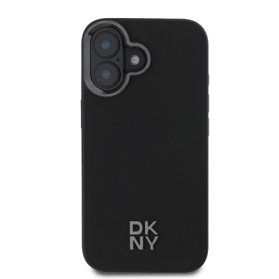 Apple iPhone 16 Case DKNY Original Licensed Magsafe Charging Feature Metal Logo PU Leather Plain Cover  - 4