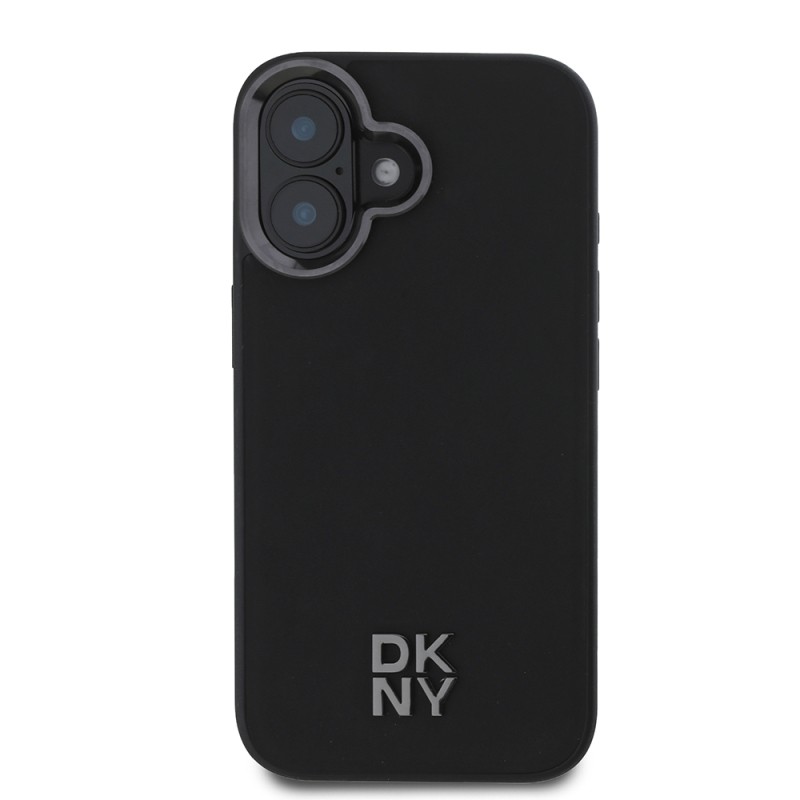Apple iPhone 16 Case DKNY Original Licensed Magsafe Charging Feature Metal Logo PU Leather Plain Cover  - 4