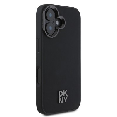 Apple iPhone 16 Case DKNY Original Licensed Magsafe Charging Feature Metal Logo PU Leather Plain Cover  - 5