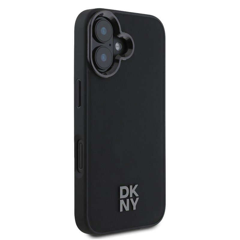 Apple iPhone 16 Case DKNY Original Licensed Magsafe Charging Feature Metal Logo PU Leather Plain Cover  - 5