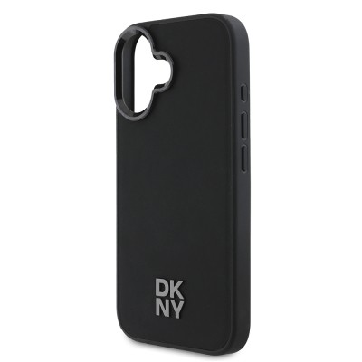 Apple iPhone 16 Case DKNY Original Licensed Magsafe Charging Feature Metal Logo PU Leather Plain Cover  - 7