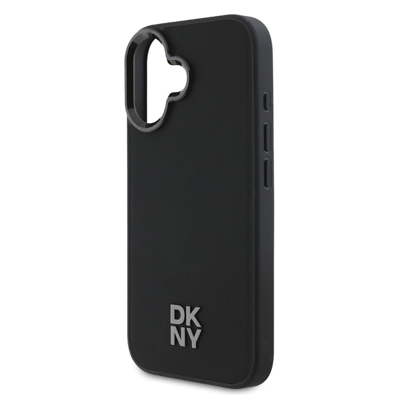 Apple iPhone 16 Case DKNY Original Licensed Magsafe Charging Feature Metal Logo PU Leather Plain Cover  - 7