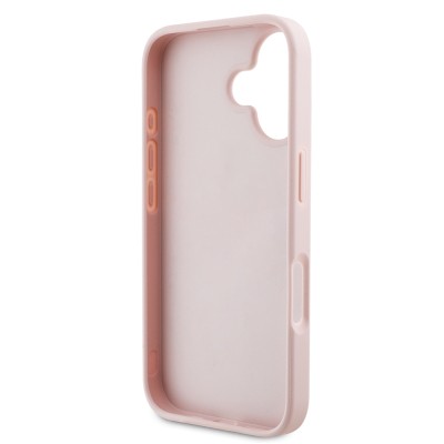 Apple iPhone 16 Case Guess Original Licensed Rose Printed Large Metal Logo Design Cover - 17