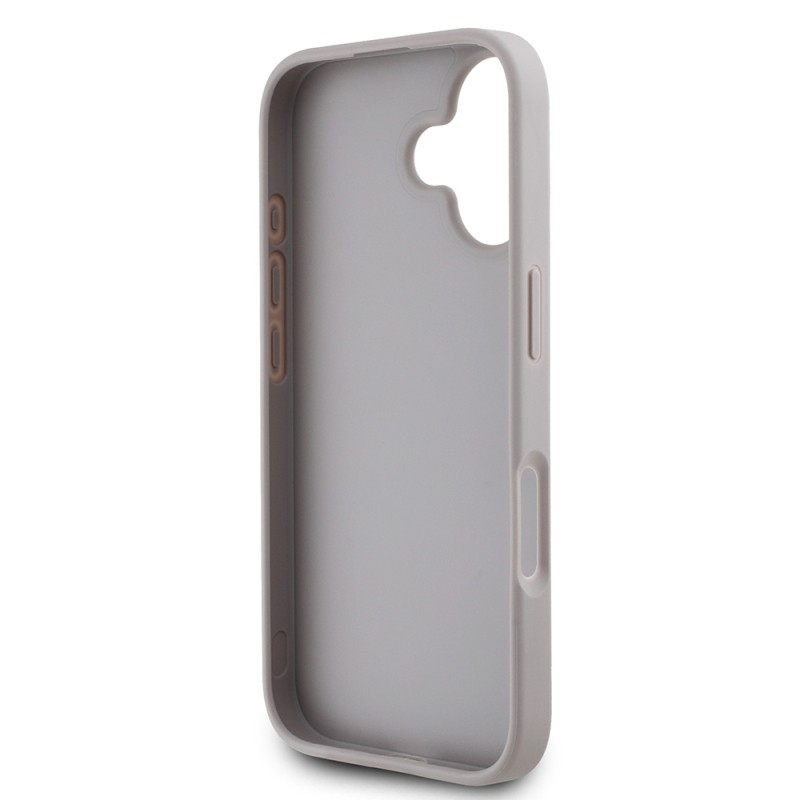 Apple iPhone 16 Case Guess Original Licensed Rose Printed Large Metal Logo Design Cover - 24