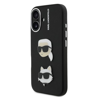Apple iPhone 16 Case Karl Lagerfeld Original Licensed K&C Heads Pins Cover - 3